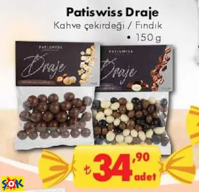 PATİSWİSS DRAJE KAHVE ÇEKİRDEĞİ / FINDIK